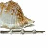Broche barrette en Or gris et Perles
