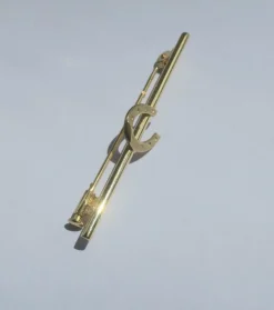 Broche barrette fer à cheval en or jaune