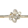 Broche barrette Or Diamants Perles