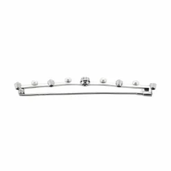 Broche barrette or, diamants et perles