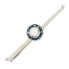Broche barrette perle et saphirs calibrés