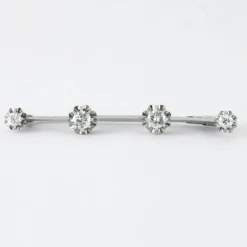 Broche barrette platine diamants