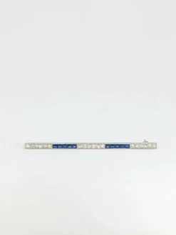 Broche barrette saphirs & diamants