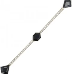 Broche barrette saphirs et diamants
