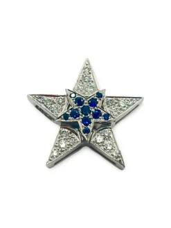 Broche Boucles d'oreilles en or blanc et diamants