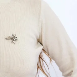 Broche bouquet en or blanc et jaune