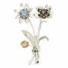 Broche Bouquet ornée de diamants, saphir et saphirs de couleurs