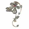 Broche branche fleurie, diamants