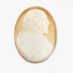 Broche camée « shakespeare », 19è, anglaise, or et coquillage