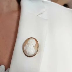Broche camée « shakespeare », 19è, anglaise, or et coquillage