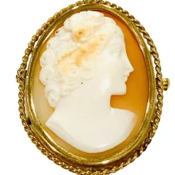 Broche camée ancien or jaune