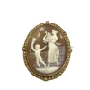 Broche Camée Coquillage Et Perles