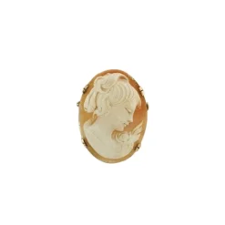 Broche Camée Coquillage Or