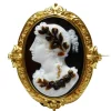 Broche Camée Flora Onyx