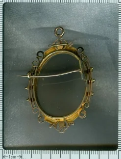 Broche camée, monture émaillée