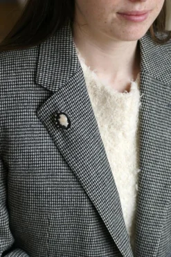 Broche Camée Onyx et Diamants