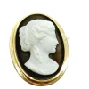 Broche camée or rose et agate
