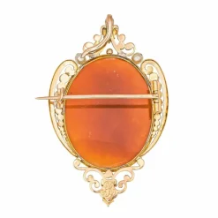 Broche Camée Or rose Perle, Agate