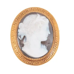Broche Camée sur Agate, Profil Féminin à l'Antique