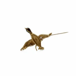 Broche canard Or jaune Email Diamant