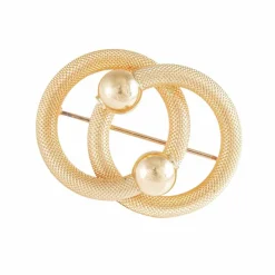 Broche Cercles Enlacés, Or Jaune