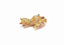 Broche chien or et diamants