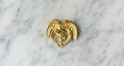 Broche Chimère Ancienne Or et Diamant