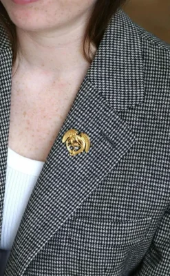 Broche Chimère Ancienne Or et Diamant