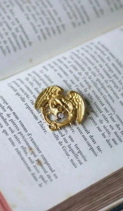 Broche Chimère Ancienne Or et Diamant