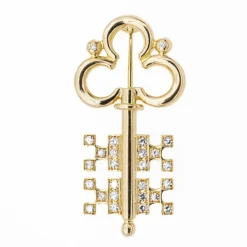 Broche Clé Or jaune Diamant
