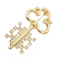 Broche Clé Or jaune Diamant