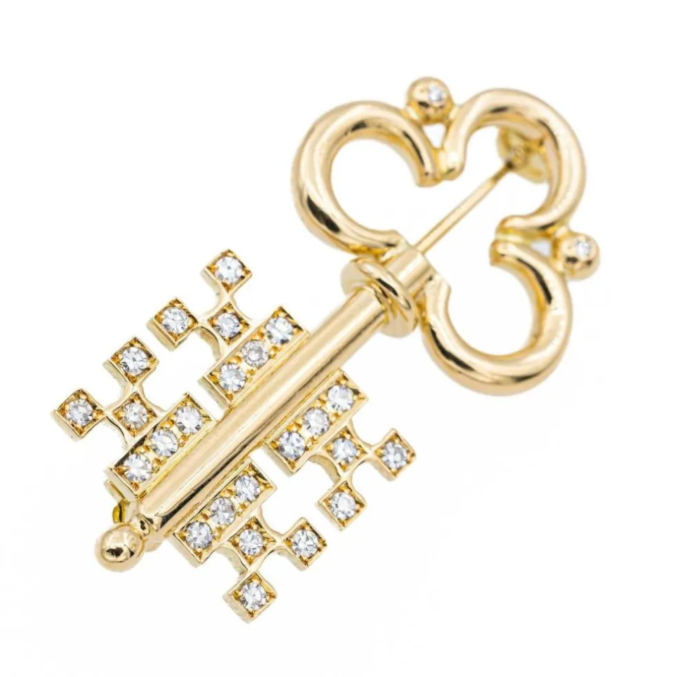 Broche Clé Or jaune Diamant