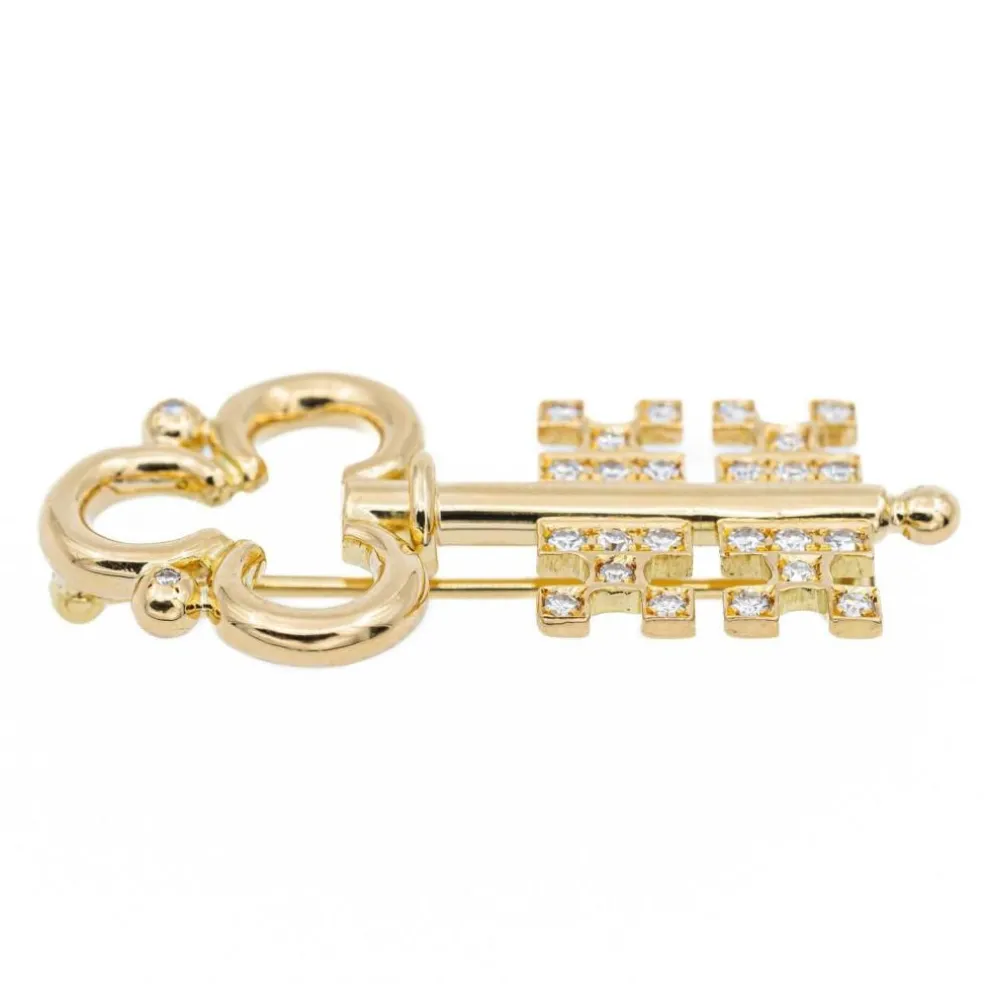 Broche Clé Or jaune Diamant