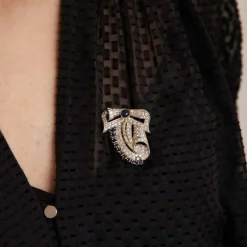 Broche Clip Diamants Saphirs