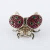 Broche "Coccinelle" Or Blanc, Rubis, Tsavorites & Diamants