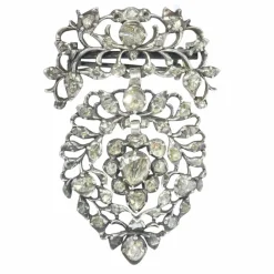 Broche coeur flamand Diamants 18ème siècle