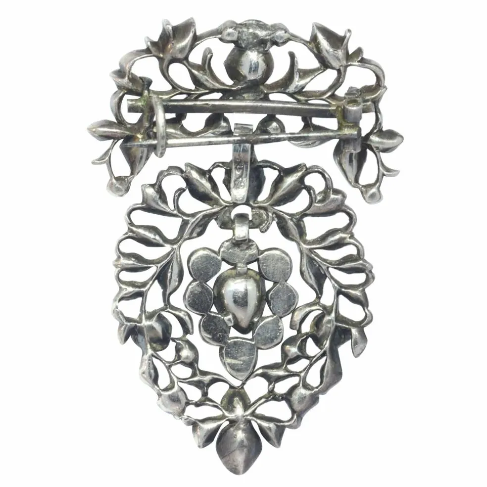 Broche coeur flamand Diamants 18ème siècle
