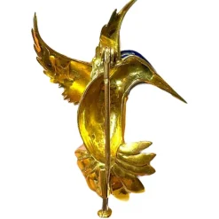 Broche Colibri Naturaliste or jaune