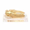 Broche contemporaine en or jaune et blanc 18 carats sertie de diamants