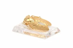 Broche contemporaine en or jaune et blanc 18 carats sertie de diamants