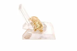 Broche contemporaine en or jaune et blanc 18 carats sertie de diamants