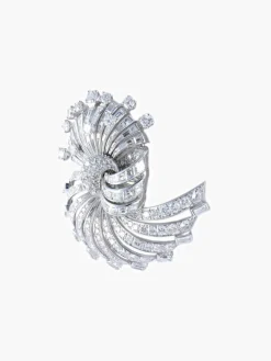 Broche Coquille Diamants Or & Platine