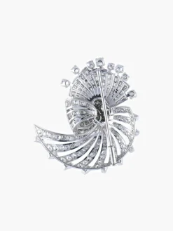 Broche Coquille Diamants Or & Platine