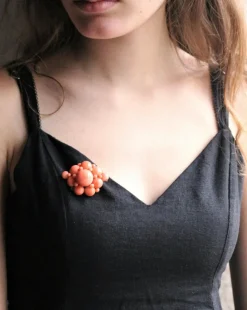 Broche corail Napoléon III