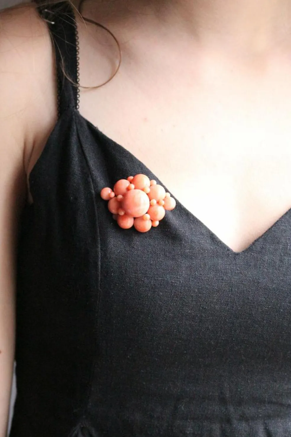 Broche corail Napoléon III