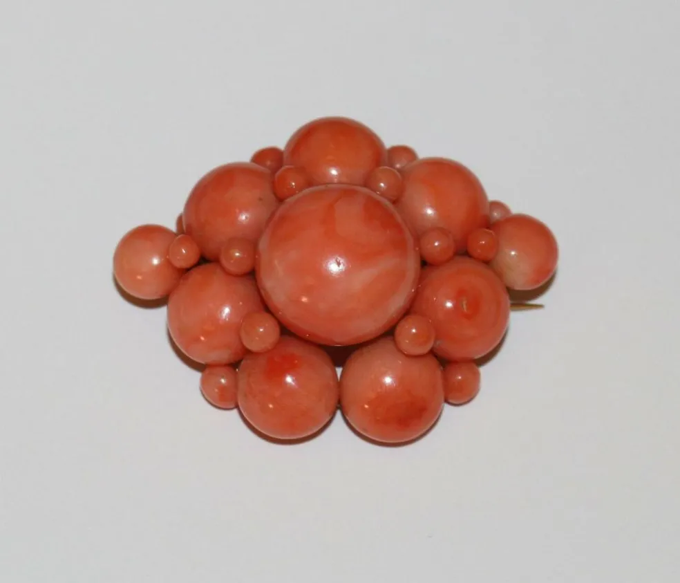 Broche corail Napoléon III