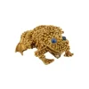 Broche crapaud en or jaune avec saphirs