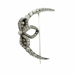 Broche croissant de lune en diamant