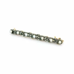 Broche déco diamants perles