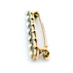Broche déco diamants perles